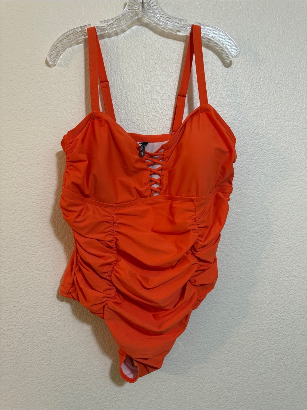 Torrid Orange Ruched One-Piece Swimsuit - Plus size 2/2x